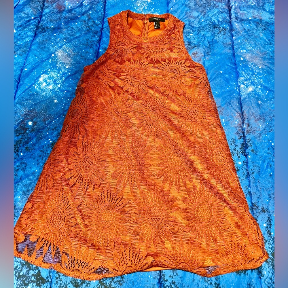 CCO Forever 21 Orange Lace Mini Dress